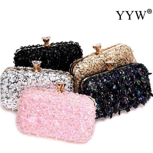Luxury Women Box Bag Evening Bag With Sequins Design Exquisite New Fashion For Women Ladies Party Wedding Handbag Clutch Bag