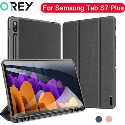 Luxury Flip PU Leather Case For Samsung Galaxy Tab S7 Plus Case 12.4 inch Stand Book Cover For Samsung Tab S7+ S7 + Tablet Case