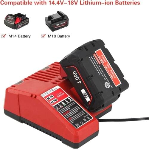18V Power Tool Lithium Battery Charger Replacement For Milwaukee M18 48-11-1815 48-11-1820 48-11-1840