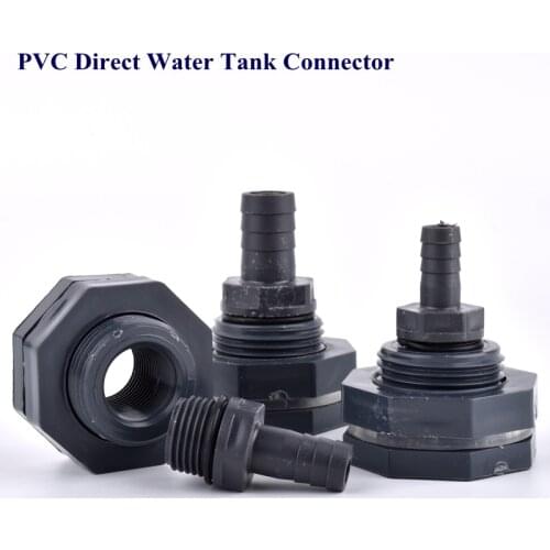 1/2" 3/4'' PVC Direct Water Tank Connector Home Aquarium Drain Fittings Adapter Garden Irrigation System Water Pipe Hose Joints