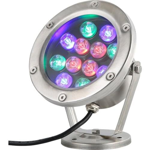 Led Underwater Lamp Bracket 12/24v Ip68 Rgb Color Spot Light Fish Pond Landscape Fountain Waterproof Multicolor Pool Spotlight