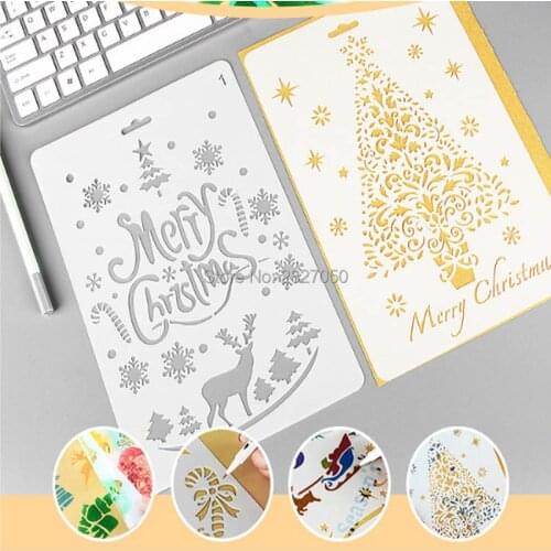 DIY Student Creative Christmas Painting Tools toy Drawing Stencils Decorative Graffiti Learning toys for children new years gift