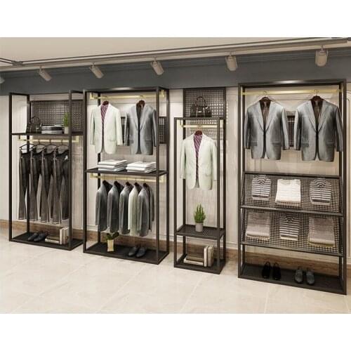 Mens clothing store hanger display rack floor type mens clothing shelf display hanger business suit hanger