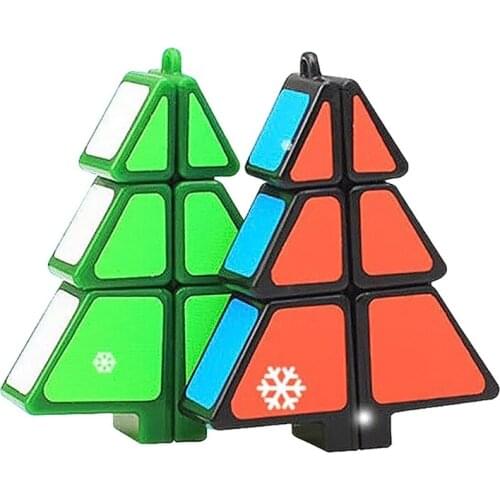 W3JF Christmas Tree Shape Fast Speed Cube Twist Puzzle Autism Sensory Toys Special