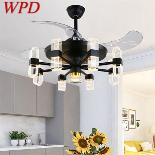WPD Modern Ceiling Fan With Light And Control LED Fixtures 220V 110V Decorative For Home Living Room Bedroom Restaurant