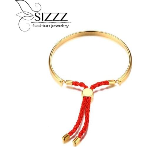 SIZZZ 2018 New stainless steel adjustable woven gold bracelet&bangles for women