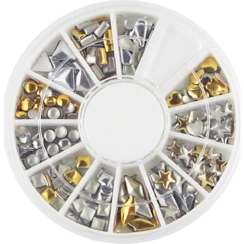 Gold Silver Rivet Dust Nail Decorations DIY Cool Decor Accessory for 3D Nail Art Manicure Rhinestones Studs