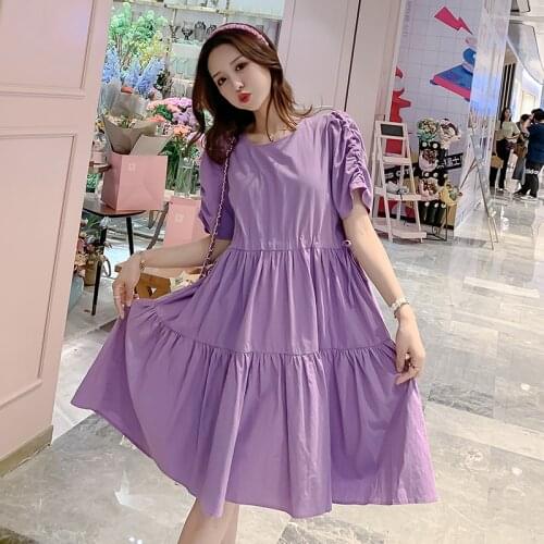 0217-2# Maternity Clothes Nursing Dress Summer Loose Stylish Dress for Pregnant Women Pregnancy Clothes Breastfeeding Dress