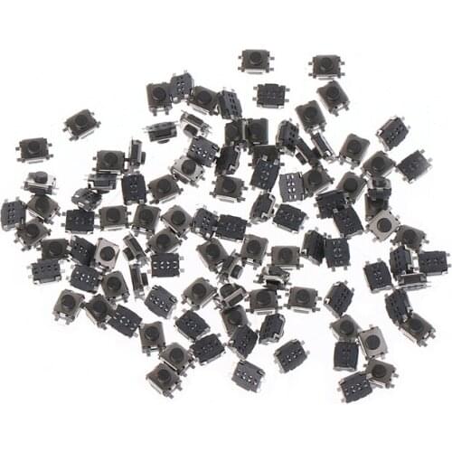 100 Pcs 3x4x2mm 4 Pin SMD Micro Momentary Push Button Tactile Switch 85DA