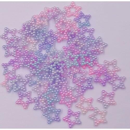 12mm 1000pcs ABS Rainbow Color stars shape pearl Beads For Diy Scrapbooking Supplies Party Decoration Confetti