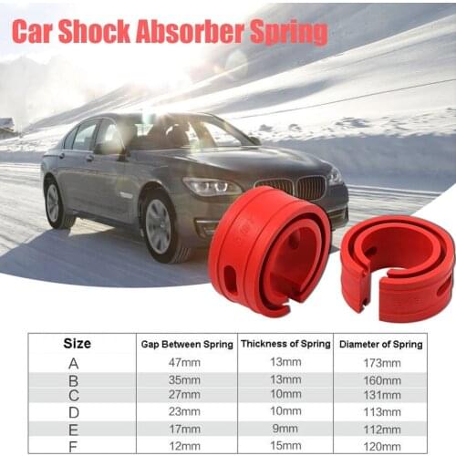 2PC Red Color Car Shock Absorber Spring Bumpar Power Auto Buffers A/B/C/D/E/ Type Cushion Universal For Most Vehicles