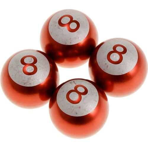 4 Pcs Car Bicycle Motorcycle Saffron 8 Ball Tyre Tire Wheel Stem Air Valve Cap