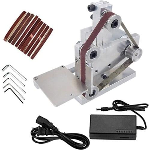 7 Speed Mini Belt Sander Electric Knife Apex Edge Sharpener Sanding Machine Belts Adapter Polisher Kits DIY Polishing Machine
