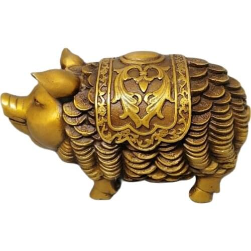 Antique brass, money, pig decoration, home decoration, creative decoration