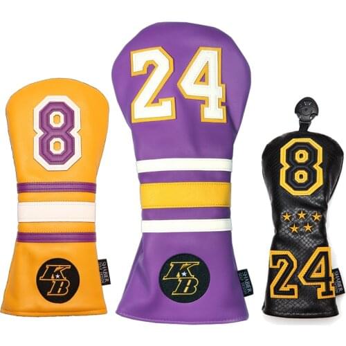 PU Number 8 24 Golf Club Driver Headcover FW Fairway Wood Hybird Covers