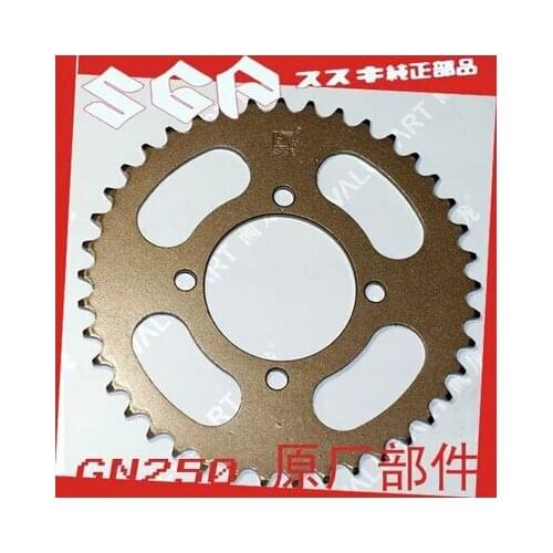For Suzuki GN250 dedicated large sprocket gold. Thicken 6MM