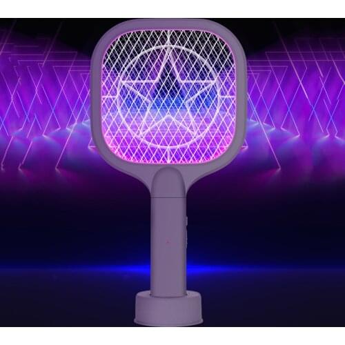 Home Electric Fly Mosquito Swatter Mini Bug Zapper USB Charging Bug Zapper Safety Mosquito Flies Killer Battery Trap Swatter