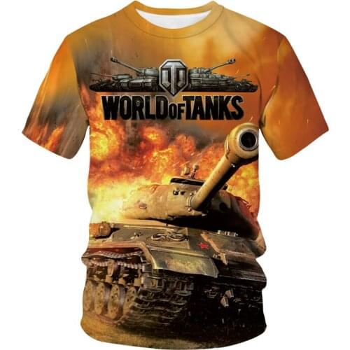Brand Clothing Tank T-shirt Mens Military Funny T-shirt War T-shirt 3D Shirt Printing Mens Summer Fashion Slim Top