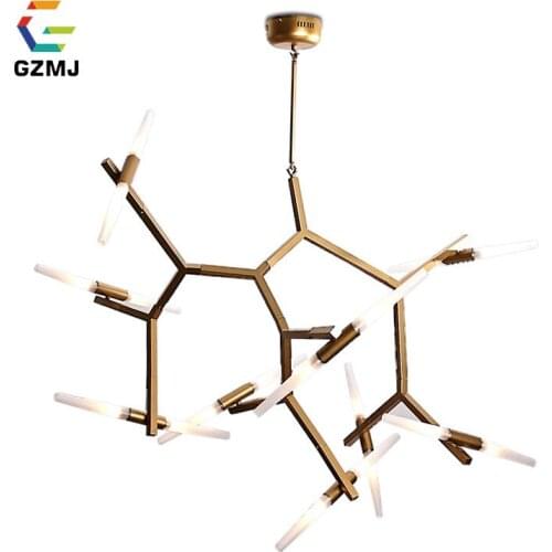 GZMJ Modern Aluminum LED Ceiling Chandelier 6/10/14 Heads Living Room Chandeliers Lighting G9 LED Chips Bedroom Study Chandelier