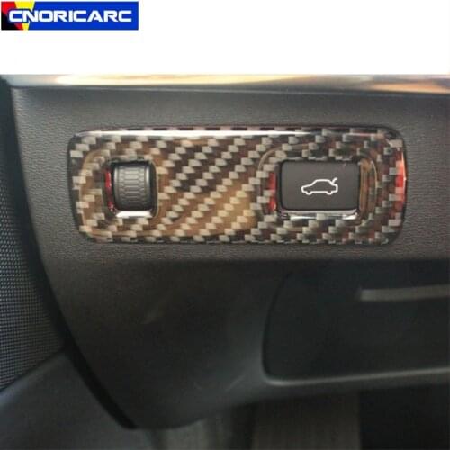 Carbon Fiber Car Headlight Switch Buttons Frame Decoration Sticker Trim For Volvo XC90 S90 2016-2018 Interior Accessories