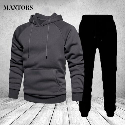 Hoodie Set Men Brand Two Pieces Tracksuit Male Sweatshirt 2021 Fall Winter Sweatshirt Mens Hip Hop Hooded Streetwear Sportswear