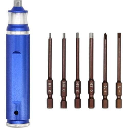 6 In 1 Hex Screw Driver Tools Kits High Quality 1.5/2.0/2.5/3.0mm/+/- Type Inner Hexagon Head RC Screwdriver Plane Model