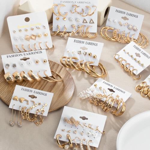 ZWC Fashion Trend 2021 Korean Earrings For Women Statement Earrings Geometric Golden Color Pendant Earrings Fashion Jewelry