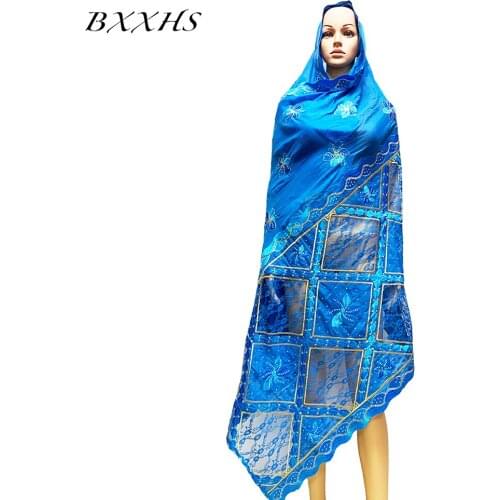 Fashion Abaya Islamic Hijab African Dubai Ramadan Cotton Hijab Pashmina for Pray Embroidery Ring Shawl Wrap Turban Woman LH182