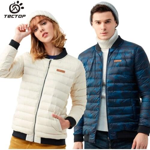 Tectop Winter outdoor men women down jackets ultra-light Thin section White Duck Down Jackets Breathable Warm waterproof coat