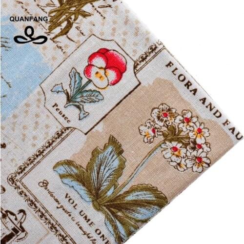 Cotton Linen Fabric Tilda For Needlework Handmade Hometextile For Dress Cushion Sheets Bags Doll Pillow For Print Flower50x145cm
