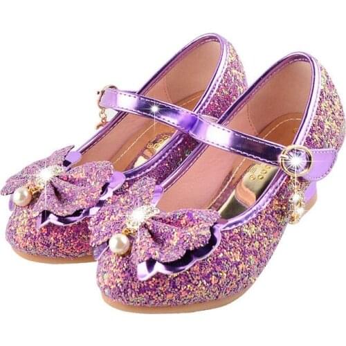 2019 new Korean children shoes baby girls princess shoes spring and autumn shoes high heels crystal shoes EU size 26-37