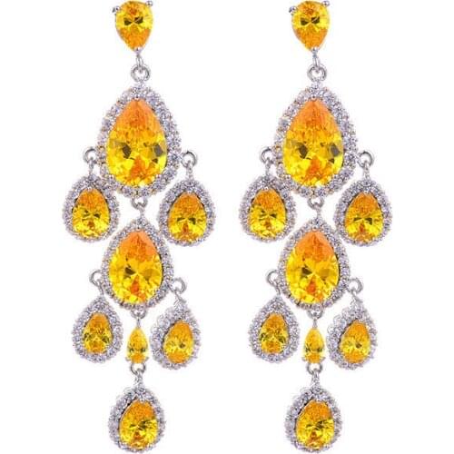 New Christmas Earrings for Women Korea Style Romantic Wedding Long Dangle Earrings 2021 Fashion Crystal Water Drop Earings