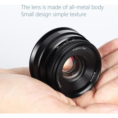 Camera lentes 35mm F1.7 Prime Lens Fixed Focus Lens for Canon EOS-M for Olympus Panasonic Micro 4/3 cameras for SONY FUJI Lens