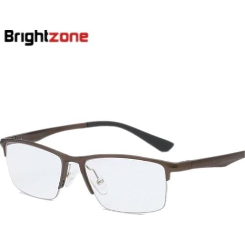 Brightzone 2018 New Man Aluminum Magnesium Fake Clear Optical Computer Glasses Small Myopia Frame Anti Blue Light Spectacle