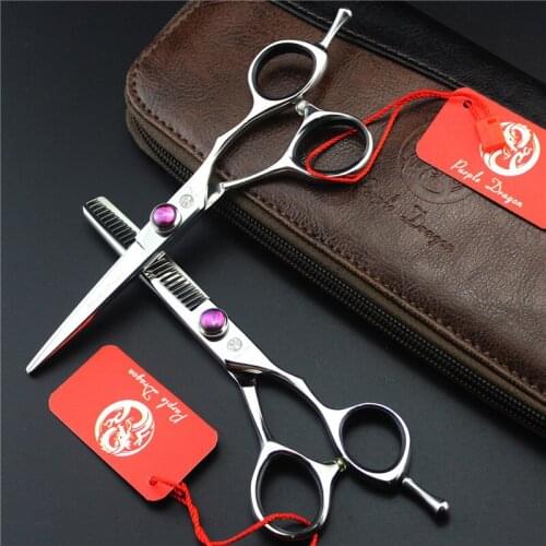 Purple Dragon 5.5 inch Professional Hairdressing Scissors Japanese 440C Stainless Steel Hair Scissors Salon Hair Shear for Barbe