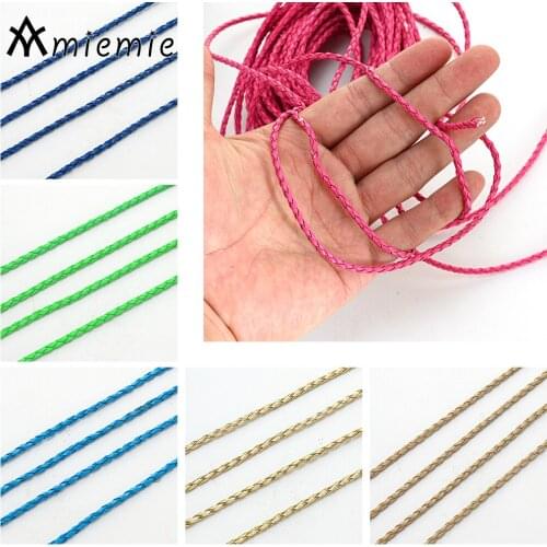 3/4mm PU Braided Cord Rope Faux Leather 10m/20m Cord Diy Fit Handmade Bracelet Necklace Keychain Jewelry Making Accessories
