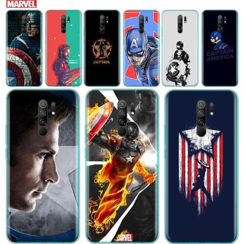 Transparent Cover Marvel Captain America Superhero For Xiaomi Redmi K40 K30i K30T K30S K30 K20 10X GO S2 Y2 Pro Ultra Phone Case