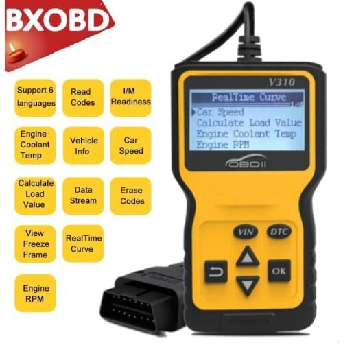 V310 OBD2 Code Reader V1.1 Car Diagnostic Tool V310 Code Scanner V310 OBDII Car Scan Tool