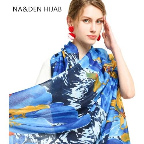Flower printing scarf Islamic bandana Womens shalws Warm scarf Hi-Q wraps Muslim hijab Female fashion design muffler 10pcs/lot