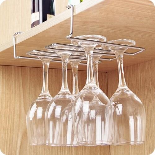 Cabinet Wall Wine Cup Storage Holder Hanging Rack Home Kitchen Restaurant Bar Glass Goblet Hanger Shelf