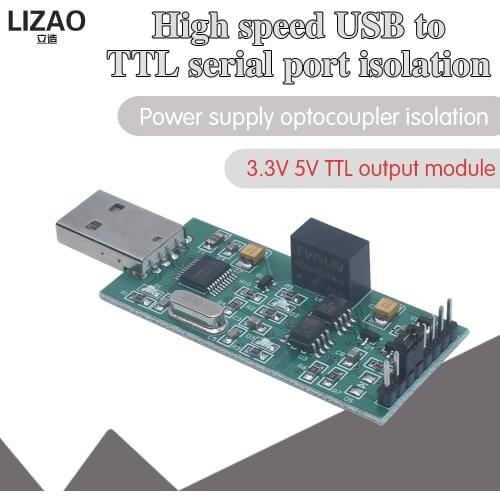 High-speed isolation USB to TTL serial power supply optocoupler isolation 3.3V 5VTTL output CH340 module