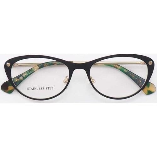 YOUTOP Women Cat Eye Stainless Steel full-rim High Quality Eyeglasses Optical Fashion Female Eyewear Prescription Frame S6819