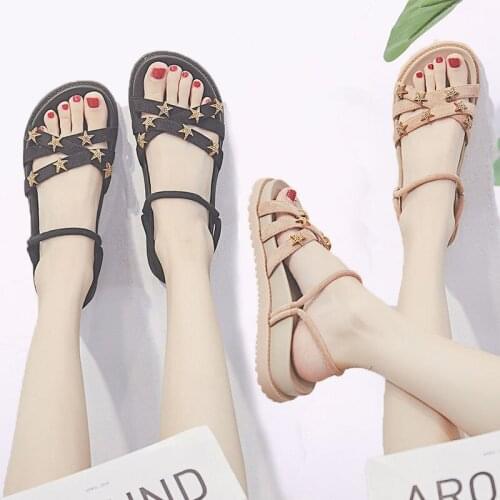 Sandals Female Summer Ins Tide 2019 New Students Wild Fairy Wind Flat Rome