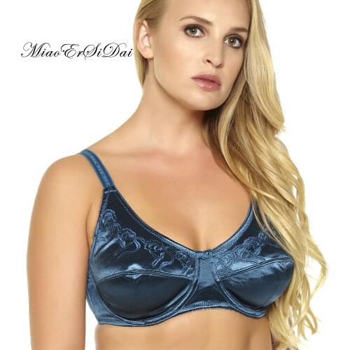 Plus Size Bras For Women Embroidery Women Minimizer Bra DD DDD E F Cup #C-046