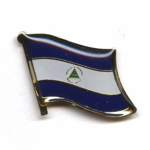 Nicaragua flag pin badge+butterfly back button for collection different county flag gifts-Free shipping(350 pcs/lot)