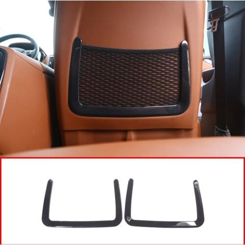 ABS Plastic Carbon Fiber Style Car Rear Row Back Seat Net Bag Frame Trim Fit For Maserati Ghibli For Levante Car Accessories