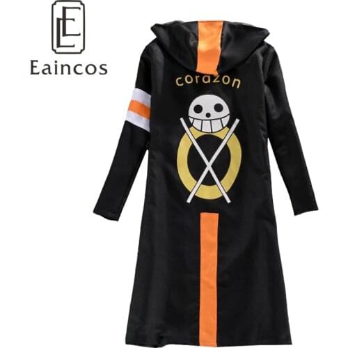 Anime One Piece 3rd Generation Trafalgar Law Cape Cosplay Halloween Party Costume Cloak Hooded Robe