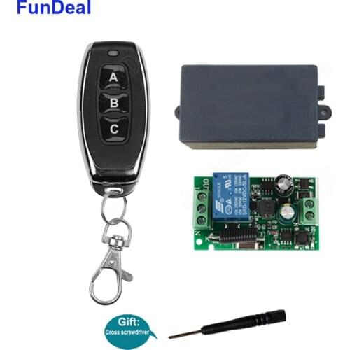 FunDeal 433MHz Relay 220V Wireless Remote Control Switch 433 MHz 110V RF Remote Control Receiver Transmitter For Led Light Lamp