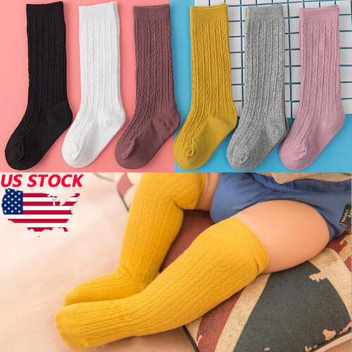 Baby Toddler Girls Kids Knee High Socks Tights Leg Cotton Warmer Stockings 0-3Y
