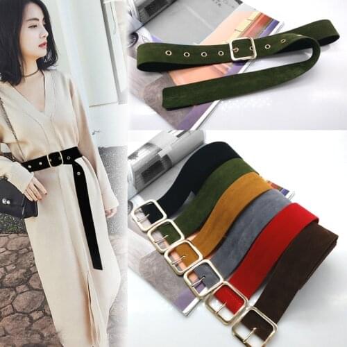 Long Velvet Belt for Women Knot Waistband Square Knot Black Waistband Buckle Decorate belts Sweater Belt Waist Seal Tide